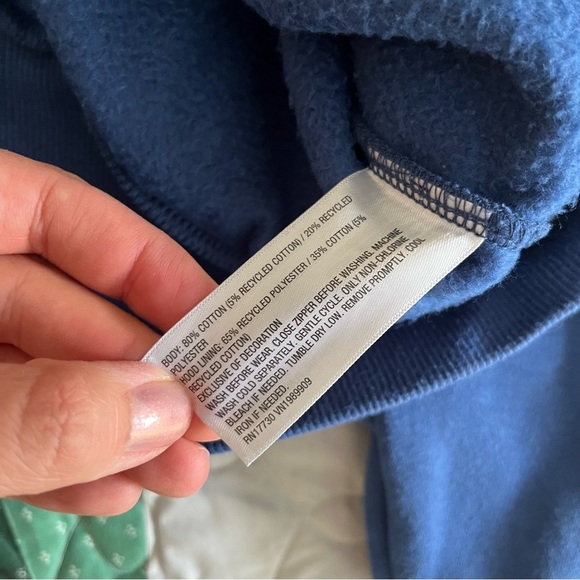 Women's JOY LAB Blue Hoodie Size S Full Zip Cropped Oversized - Picture 5 of 9